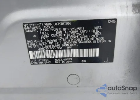 2007 Toyota Rav4 z USA, uszkodzony, nr VIN JTMBD33V775077158